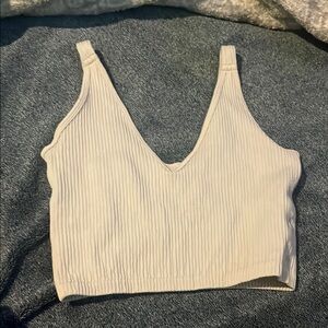 Nordstrom Cream Ribbed Tank Top